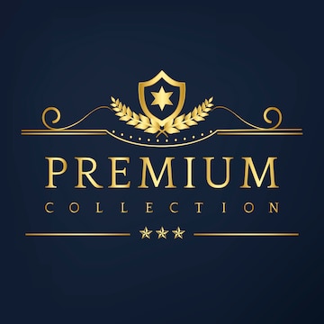 Gold premium crest badge